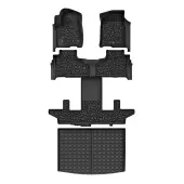 All-Weather Floor Mats & Cargo Mat for 2021-2025 Chevrolet Suburban/GMC Yukon XL, Custom Fit TPE 3-Row Seat Liners & Cargo Liner for 7-Seats, Black