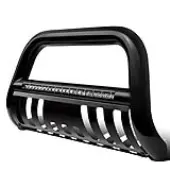 YITAMOTOR® Bull Bar For 2016-2023 Toyota Tacoma w/LED Light Bar, 3"" Tubing Brush Guard Pickup Truck Front Bumper Push Bar w/Grille Skid Plate & Light