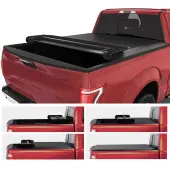 OEDRO 5.5FT Soft Quad-Fold Tonneau Cover | Weatherproof Truck Bed Cover | Fits 2015-2025 Ford F-150 5.5FT Truck Bed