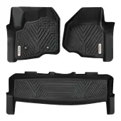 YITAMOTOR® Floor Mats for 2012-2016 Ford F-250/F-350/F-450 SuperCrew/Crew Cab, Custom Fit 1st & 2nd Row FloorLiner Set