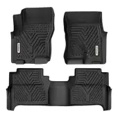 Custom Fit Floor Mats for 2008-2021 Nissan Frontier Crew Cab, All-Weather Floor Liners for 1st & 2nd Row Protection