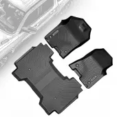 OEDRO Floor Mats for 2019-2025 Dodge Ram 1500 Crew Cab, Black TPE All-Weather Guard Full Set Liners