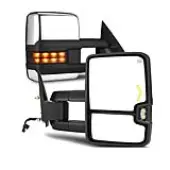 YITAMOTOR® 1999-2002 Chevy Silverado Sierra 1500 2500, 2001-2002 GMC Yukon XL Denali Towing Mirrors with LED Turn Signal Light