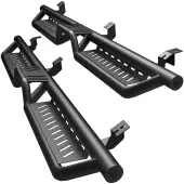 Running Boards & Side Steps Compatible with 2005-2023 Toyota Tacoma Double Cab, Black Powder Coated Nerf Bars, Two-Stair for Roof Operation