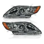 YITAMOTOR® 2007-2009 Toyota Camry Headlight Assembly Not Fit Hybrid Model Projector Chrome Housing Smoke Lens