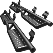 Running Boards & Side Steps Compatible with 2015-2025 Ford F150, 2017-2024 F250 F350 Super Duty Supercrew Cab Nerf Bars, Two-Stair for Roof Operation