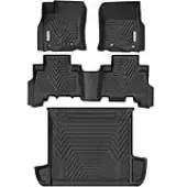 Custom Fit All-Weather Floor Mats & Cargo Liner Set for 2024 Toyota 4Runner (2013-2024, 5 Passenger Model w/o Sliding Rear Tray), TPE, Black
