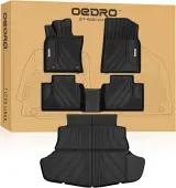 OEDRO Floor Mats for 2025 Toyota Camry (Including Hybrid), Unique Black TPE All-Weather Guard Full Set Liners