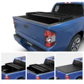 OEDRO 5.5FT Soft Tri-Fold Truck Bed Tonneau Cover for 2014-2021 Toyota Tundra (Excl.Trail) with Deck Rail System