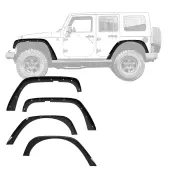OEDRO Flat Fender Flares for 2007-2018 Jeep Wrangler JK & JKU (2 Door / 4 Door), 4 PCS Off-Road Metal Steel Wheel Flares Liner Set