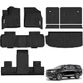 OEDRO Floor Mats & Cargo Liner Fits for 2018-2025 Chevy Traverse, Custom-Fit TPE All-Weather Protection for 7-Seater with 2nd Row Bucket Seats