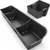 OEDRO Upgraded Under Seat Storage Box for 2015-2025 Ford F150 Super Crew Cab, 2 in 1 Design Black Organizers