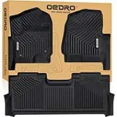 OEDRO Floor Mats for 2017-2025 Ford F-250 / F-350 Super Duty Crew Cab 1st Row Bucket Seat,Unique Black TPE All-Weather Guard Full Set Liners