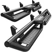 6"" Running Boards Compatible with 2024 Toyota Tacoma Double/Crew Cab 4 Full-Size Doors, Two Stair Design Side Step Rails, Powder-Coated Black Carbon S