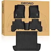 OEDRO Floor Mats Set for 2013-2024 Toyota 4Runner (Not fit 7 Seats ), Unique Black TPE All-Weather Guard Full Set Floor Liners