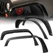 OEDRO 4 PCS Front & Rear Fender Flares for 2007-2018 Jeep Wrangler JK & JKU Unlimited