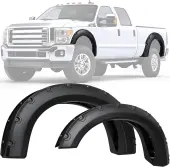 YITAMOTOR® 2008-2010 Ford F-250 F-350 Super Duty Fender Flares, Textured Matte Black Finish