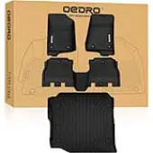 OEDRO Floor Mats Set for 2018-2025 Jeep Wrangler JL Unlimited 4-Door, Custom Fit TPE All Weather Car Floor Liner Set