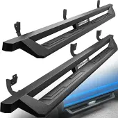 Drop Side Steps Compatible with 2009-2018 Dodge Ram 1500 & 2010-2024 2500 3500 Crew Cab, 2019-2024 1500 Classic, Off-Road Running Boards, Black Powder