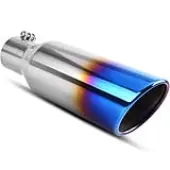2.5"" Inlet Exhaust Tips, 2.5 Inch Inlet 4in Outlet 12 in Overall Length Stainless Steel Chrome-Plated Finish Exhaust Tailpipe Tip