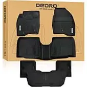 OEDRO Floor Mats Fit for 2015-2019 Ford Explorer Without 2nd Row Center Console,7 Seaters Only TPE All Weather Car Mats Accessories Includes 1st 2nd a