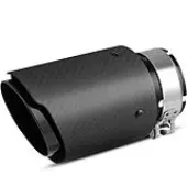 YITAMOTOR  2.5 Inch Inlet Matte Carbon Fiber Exhaust Tip, 2.5"" Inlet 4"" Outlet 6.6"" Overall Length Stainless Steel Exhaust Tips 2.5Inch Tailpipe