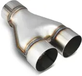 YITAMOTOR Exhaust Y Pipe 3'' Single to 3'' Dual, Stainless Steel Universal 3 Inch ID Y Pipe Exhaust