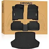 OEDRO Floor Mats Set for 2022-2025 Honda Civic Sedan, All Weather Front & Rear Row Trunk Car Floor Mats Set