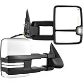 YITAMOTOR Towing Mirrors - 2003-2006 Silverado/Sierra/Suburban | Power Heated, Switchback LED, Manual Fold