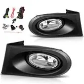 YITAMOTOR Fog Lights Compatible with 2002 2003 2004 Acura RSX 02-04 Fog Light Replacement,with 12V 55W H11 Bulbs,Wiring Harness and Switch Clear Lens