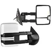 YITAMOTOR Towing Mirrors - 2007-2013 Silverado/Sierra | Power Heated, White LED Switchback, Manual Fold