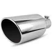 YITAMOTOR 3 Inch Inlet Exhaust Tip, 3"" Inlet 6"" Outlet 15"" Long Exhaust Tip, Silver Stainless Steel Finish Tailpipe