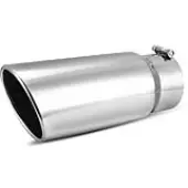 YITAMOTOR 5 Inch Inlet Exhaust Tip, 5"" Inlet 6"" Outlet 15"" Overall Length Chrome-Plated Finish Stainless Steel Exhaust Tail Tip