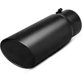 YITAMOTOR  5"" Inlet 6"" Outlet 15"" Long Stainless Steel Exhaust Tail Pipe Tip, 5"" to 6"" Universal Rolled Edge Diesel Exhaust Tailpipe Tip