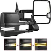 YITAMOTOR Towing Mirrors - 2003-2006 Silverado/Sierra/Suburban | Power Heated, Switchback Lights, Manual Fold