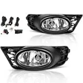 YITAMOTOR Fog Lights Compatible with 2009 2010 2011 Civic Sedan 09 10 11 Fog Lamps,with 12V 55W H11 Bulbs,Wiring Harness and Switch Clear Lens