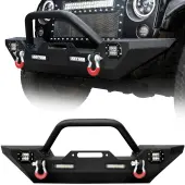 YITAMOTOR® Front Bumper for 2007-2018 Jeep Wrangler JK Rock Crawler W/ LED Lights & D-Rings