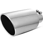 YITAMOTOR Chrome Exhaust Tip 4 Inch Inlet, 4"" Inlet 7"" Outlet 15"" Overall Length Stainless Steel Diesel Exhaust Tail Tip