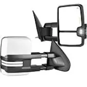 YITAMOTOR Towing Mirrors - 2014-2019 Silverado/Sierra 1500-3500 HD | Power Heated, White LED Switchback