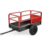 YITAMOTOR 1500lb ATV/Lawn Dump Trailer - 15 Cu.Ft Heavy Duty Mesh Cart | Tow Behind for Mowers & Tractors