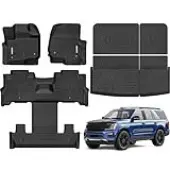 YITAMOTOR All-Weather Floor Mats for 2018-2025 Ford Expedition (7-Seater) – Custom Fit TPE Floor Liners & Back Seat Protector (Excludes MAX/Limited)