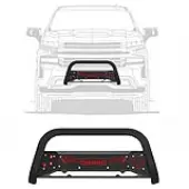Paintable Bull Bar Fits 2019-2024 Chevy Silverado 1500/GMC Sierra 1500 (Exclude 2019 Silverado 1500 LD) Front Bumper Push Bar w/Grille Skid Plate