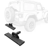 OEDRO® Black Aluminum Towing Hitch Steps with 2"" Hitch Receiver, Rear Bumper Guard Protector