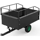 15 Cu Ft ATV Lawn Mower Dump Trailer | 750 lbs Capacity Tow Behind Cart | YITAMOTOR