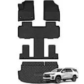 YITAMOTOR All-Weather Floor Liners for 2018-2024 Chevy Traverse (7-Seat w/ 2nd Row Buckets) | 3 Row & Cargo Set