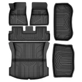 YITAMOTOR All-Weather Floor Mats Full Set for Tesla Model 3 2020-2023 | Custom Fit Cargo Liners & Trunk Tray