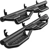 6"" Running Boards Dual Convex Platform for 2015-2026 Chevy Colorado/GMC Canyon Crew Cab, Bolt-on Side Steps Steel Nerf Bars