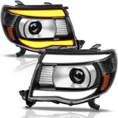 YITAMOTOR® 2005-2011 Toyota Tacoma Sequential LED Headlights Assembly Parking Turn Signal Projector Headlamps