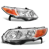 YITAMOTOR® 2006-2011 Honda Civic 2-door Coupe OE Style Headlight Assembly Amber Park Lens
