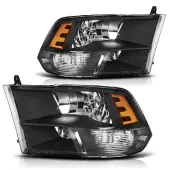 YITAMOTOR® 2009-2018 Dodge Ram Headlights Assembly Black Quad Headlamps